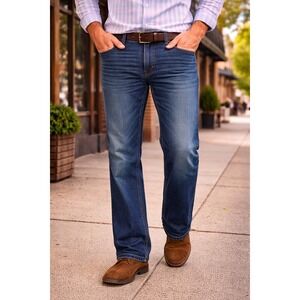 BKE Tyler Jeans Mens 38x30 Blue Dark Wash Straight Leg Stretch ABS23234